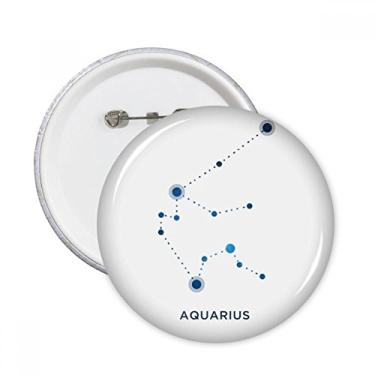 Imagem de Alfinetes redondos com símbolo do zodíaco da constelação de Aquário, 5 peças