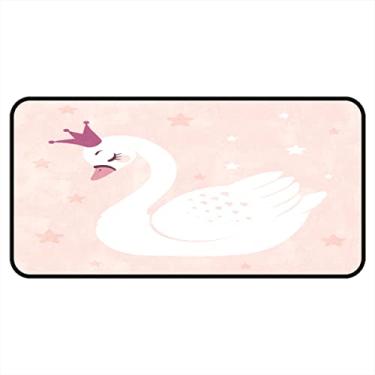 Imagem de Vijiuko Tapetes de cozinha femininos rosa cisne princesa área de cozinha tapetes e tapetes antiderrapantes tapete de cozinha tapetes laváveis para chão de cozinha escritório em casa pia lavanderia interior ao ar livre 101,6 x 50,8 cm