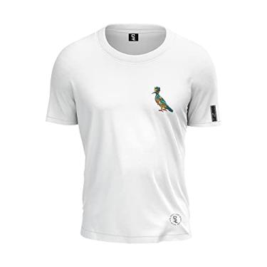 Imagem de Camiseta Shap Life Pássaro Colorido 100% Algodão T-Shirt Cor:Branco;Tamanho:G