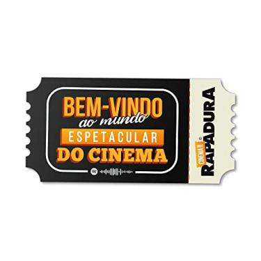 Imagem de Placa Decorativa 30x15 Cinema com Rapadura - Mundo espetacular do cinema (PRETO)