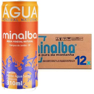 Imagem de Agua Mineral Com Gás Minalba Lata 310Ml (12 Unidades)