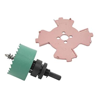 Imagem de Abridor de furo de holofote, broca de posicionamento central de haste hexagonal de liga de aço, conjunto de ferramentas de furo de rebaixamento, com design de borda sem borda, para placa de gesso, placa de madeira (65 mm / 2,6 pol.)