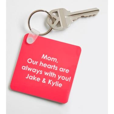 Imagem de Texto personalizado com foto perfeita quadrada de 5,7 cm inclui chaveiro