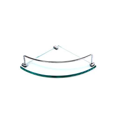 Imagem de Porta Shampoo de Canto Curvo em Vidro Incolor Lapidado - Aquabox - 20cmx20cmx10mm