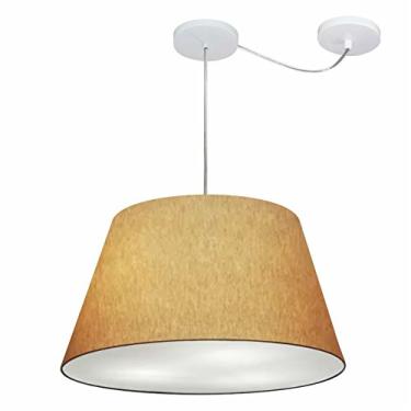 Imagem de Lustre Pendente com Desvio de Centro Cúpula 30/35x50 cm, Vivare Iluminação, Pendente4283 LP, Palha, Médio