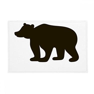 Imagem de DIYthinker Tapete de porta de banheiro com desenho de animal fofo de urso preto antiderrapante