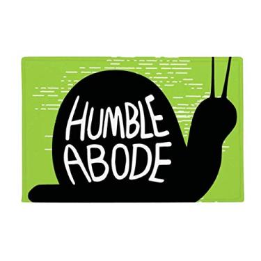 Imagem de DIYthinker Tapete de porta de banheiro antiderrapante com desenho de animal de caracol preto