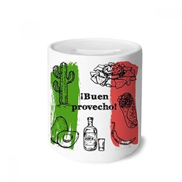 Imagem de DIYthinker Porta-moedas de cerâmica com desenho do México e bandeira da Culinária