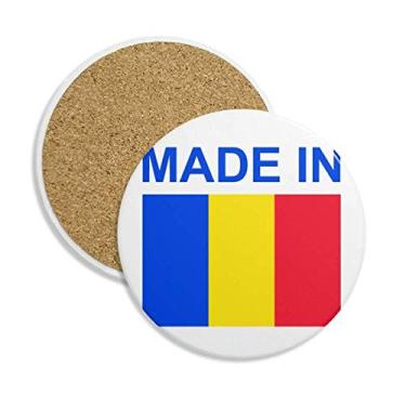 Imagem de Caneca de porta-copos Made in Romania Country Love Coaster Cup com proteção de mesa, pedra absorvente