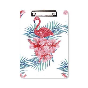 Imagem de Placa de suporte com símbolo de folha de flamingo, pasta de prancheta A4