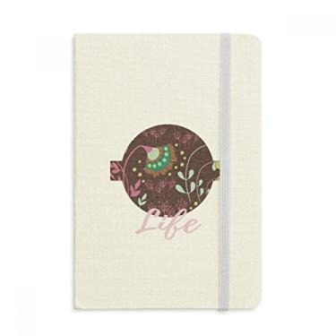 Imagem de Caderno de pintura de plantas de flores escuras, capa dura de tecido oficial diário clássico