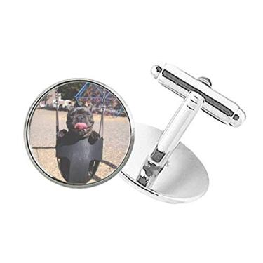 Imagem de DIYthinker Abotoaduras Bulldog para fotografia de animais de estimação com botão redondo