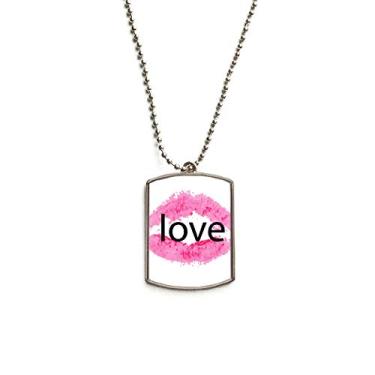 Imagem de Colar de aço inoxidável com pingente de placa de identificação para cães e Dia dos Namorados