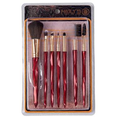 Imagem de Kit 7 pincéis para maquiagem (Vinho)