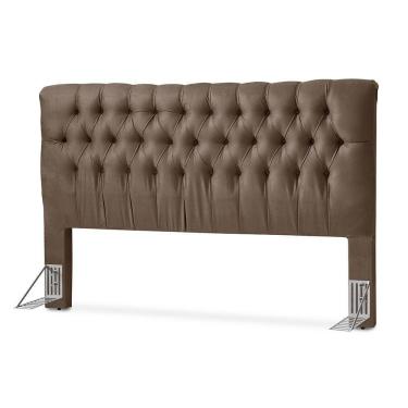 Imagem de Cabeceira Estofada Cama Box Casal Iasmin 1,60 Sued Animale Marrom Atraente Móveis - Cor: Marrom
