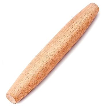 Imagem de Rolo de massa francês para assar – AMPSEVEN rolo de madeira para massa de fondant de pizza e bolinho de massa (20 cm (7,87 polegadas))