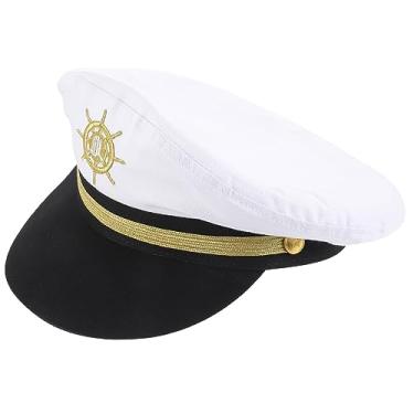 Imagem de WHAMVOX Marinheiro Chapéus Para Mulheres Chapéu De Capitão De Chapéu De Da Marinha Chapéu De Marinheiro Mulheres Baile De Formatura Branco De Senhorita Algodão