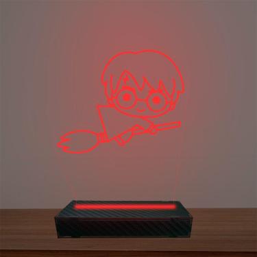 Imagem de Luminária Led 3d Harry Potter Vassoura Abajur Luxo