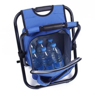 Imagem de Cadeira Mochila Bolsa Semi Termica 2 Em 1 Banco Banqueta Portatil Pesca Praia Pescaria Camping Acampamento Conserva Alimentos Bebidas Fruta Fila De Espera Portatil Multiuso