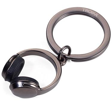 Imagem de TROIKA Fone de ouvido KR17-07/GM Key Fob – Fones de ouvido – Metal fundido/silicone – Tendência: Música – Ouça música – Cinza bronze – O original da Troika