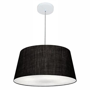 Imagem de Lustre Pendente Cone Cúpula Tecido 21/50x40 cm, Vivare Iluminação, Pendente4050 PR, Preto, Médio