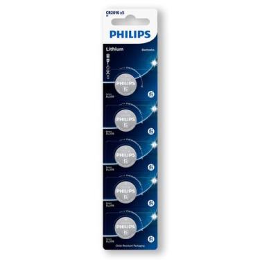 Imagem de 05 Baterias Pilha Cr2016 3V Philips Moeda 1 Cartela - Phillips