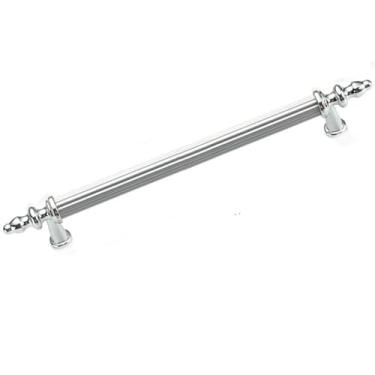 Imagem de Maçaneta leve para porta de armário, gaveta, sapato, móveis, tubo circular, cromado, prata 224mm