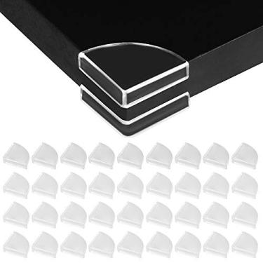 Imagem de [Pacote com 36] Protetores de canto finos de bordas transparentes, Acolchoamento de canto protetores de borda para segurança de bebês para móveis, mesa fina, janelas, cama e etc.