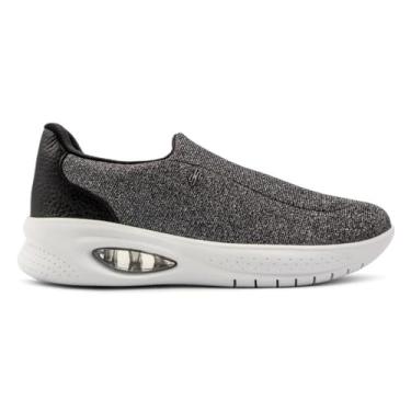 Imagem de Tênis Usaflex Feminino Slip On Tecido Brilho Preto Al3602001 34