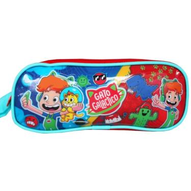 Imagem de Estojo escolar duplo gato galáctico infantil clio style