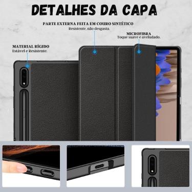 Imagem de Capa smartcase tpu slot para galaxy tab s7 plus t790 + vidro