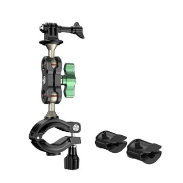 Imagem de Suporte para câmera de motocicleta compatível com Insta360 Go 3/X4/X3/X2,360 Rotation Camera Clamp Mount com 1/4Thread para DJI Action 3 4
