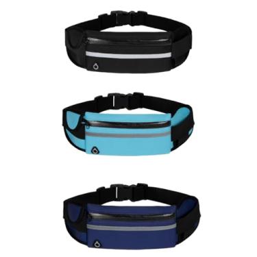 Imagem de TOKSHOP Pochete Esportiva Fitness Impermeável para Academia Bike Corrida Esportes (3, Preto, Azul Claro e Azul Escuro)