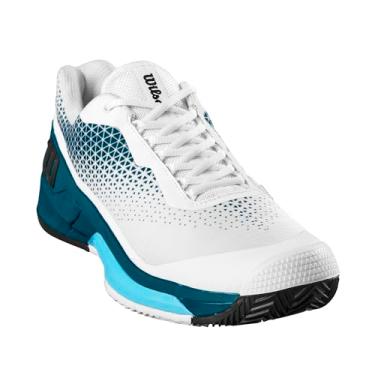 Imagem de WILSON Tênis masculino Rush Pro 4.0 Clay, Branco/Azul Coral/Azul Atol, 38
