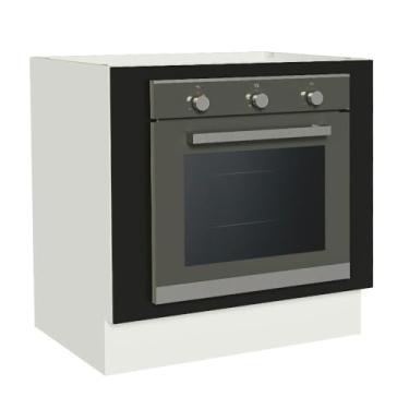 Imagem de Balcão para Forno de Embutir 80 x 60 cm Sem Tampo Branco/preto Agata, Glamy, Stella Madesa