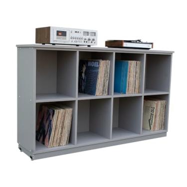 Imagem de Serena Estantes Estante Organizadora Para Discos de Vinil Lps Cin-001 (Cinza Cobalto) - 3 Prateleiras - 648 Discos Vinil