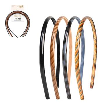 Imagem de Tiaras Scunci by Conair Effortless Beauty Skinny, cores neutras, 4 unidades