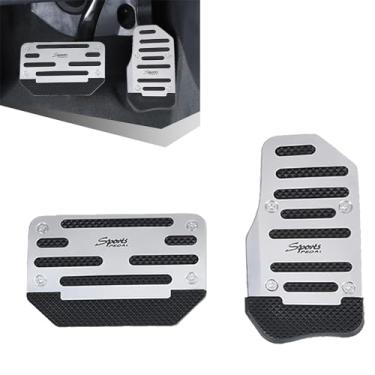 Imagem de Tesnaao Conjunto de almofadas de pedal antiderrapantes para carro, capas de pedal de acelerador, protetores de pedal de freio de carro, acessórios automáticos para automóveis, universal para a maioria