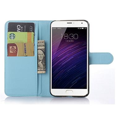 Imagem de NEKOYA Capa carteira MEIZU MX5, capa carteira flip de couro PU premium com compartimento para cartão, suporte e fecho magnético [capa interna à prova de choque de TPU] Compatível com MEIZU MX5