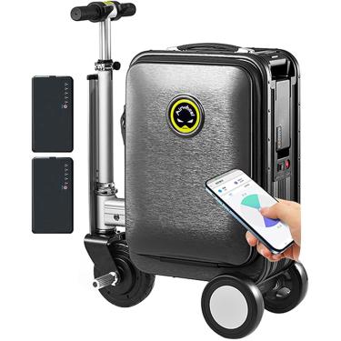 Imagem de Mala elétrica SE3S 20L Mala de viagem inteligente com 2 baterias, estrutura em liga de alumínio, bateria removível de 73,26 WH, velocidade de 13 km/h, pode ser embarcada, carga de 110 kg,