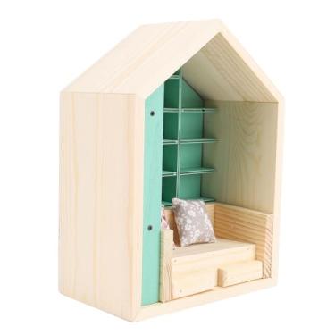 Imagem de Prateleira de Livros de Ansiedade, Biblioteca Em Miniatura de Madeira Artesanal, Decoração Divertida para Alívio do Estresse para Casa, Quarto