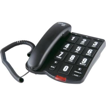 Imagem de Telefone C/ Fio Tok Fácil  Preto Teclas Grandes 4000034 - INTELBRAS, P