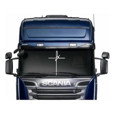 Imagem de Adesivo Automotivo Para-brisa Caminhão Fé Cruz Branco - Resitank, Bran