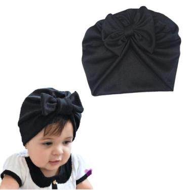 Imagem de Touca Gorro Turbante Com Laço Infantil Bebê Menina Recém Nascida a 06 