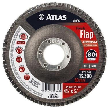 Imagem de Disco Lixa FLAP Zirconia 115MM ATLAS Removedor Tinta, 80 GRÃO