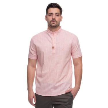 Imagem de Camisa Bata Manga Curta Masculina Linho Estilo Praia - Teodoro Camisar