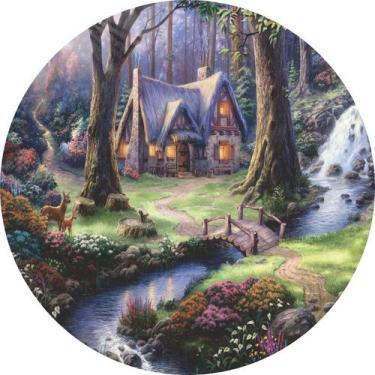 Imagem de Painel de Lona Redondo Cabana Floresta Encantada - Fabrika de Festa
