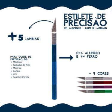 Imagem de Estilete De Precisão Corte Bisturi-c/6 Lâminas - M02 -nybc