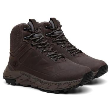 Imagem de Bota Masculina Adventure Couro Cano Alto Resistente Venetto, 43, Marro