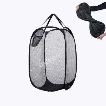 Imagem de Cesto dobravel  multiuso nylon 40x40x70cm preto - QPORRETA, Preto